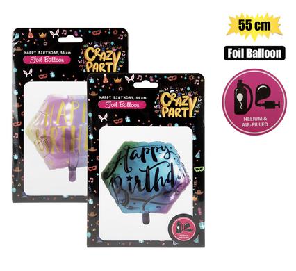BALLOON HELIUM HEXGN ASTD1 HBD 55cm F-02