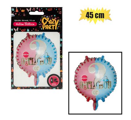 BALLOON HELIUM GENDER REVEAL 45cm F-01