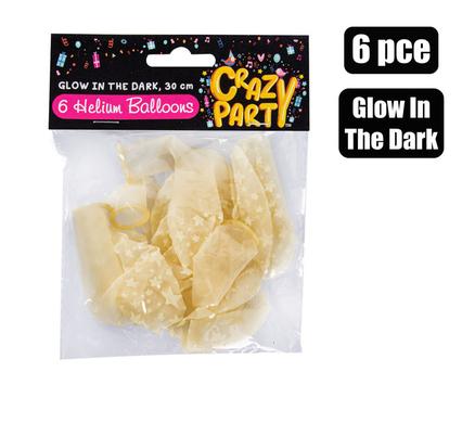 BALLOONS HELIUM 6PC GLOW F-01