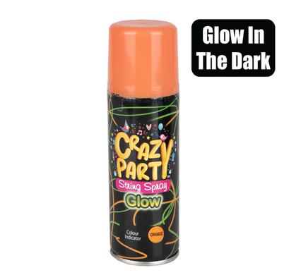 PARTY-SPRAY STRING GLOW IN DARK ORANGE