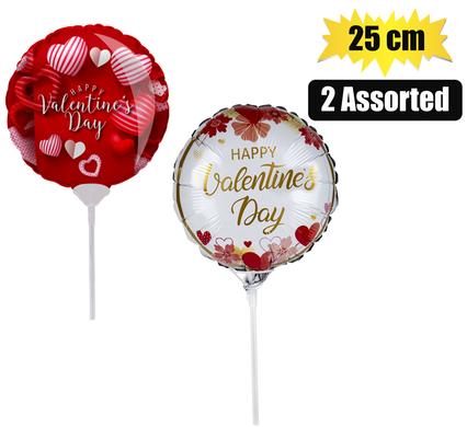 BALLOON AIR FILL W/STICK V-DAY 25cm