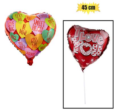 BALLOON A/FILL HUGS&KISSES V-LDAY 45cm