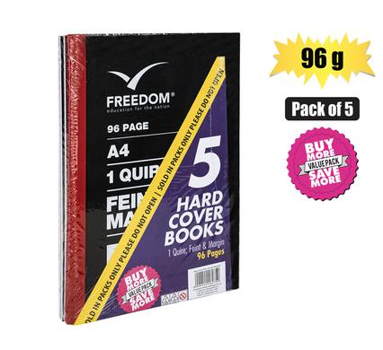 BOOK HARD-COVER A4 96-PAGE 1-QUIRE 5PK