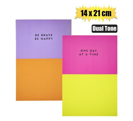 NOVELTY NOTEBOOK DUAL TONE 14  x 21cm