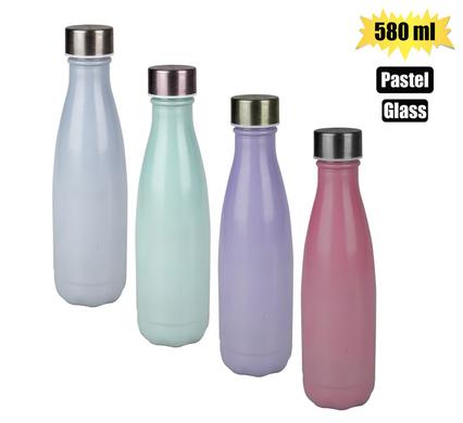 DRINKING-BOTTLE GLS PASTEL 580ml ASST