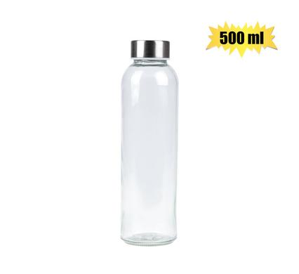 DRINKING-BOTTLE GLS CLR SCREW-CAP 500ml