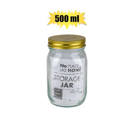 STORAGE-JAR GLS EMBOSSED 7.5x13cm 500ml
