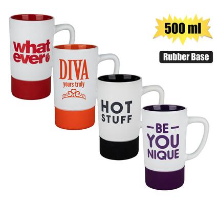 MUG DAILY MATTE WHITE W/PRINT 500ml