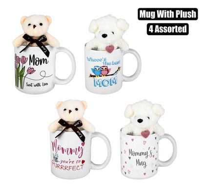 MUG OCCASIONS MOM W/PLUSH ASSTD