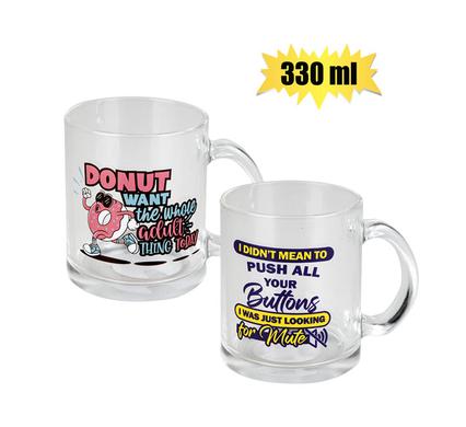 MUG DAILY GLASS STRT W PRINT 330ml