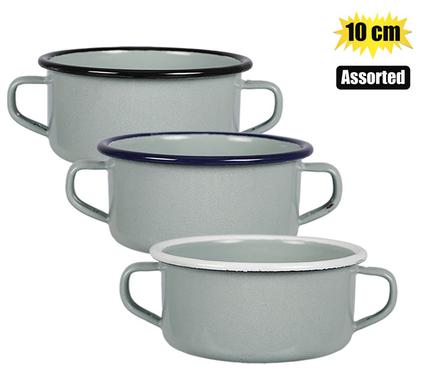 MUG ENAMEL 10cm DIA W/HANDLES INFANT
