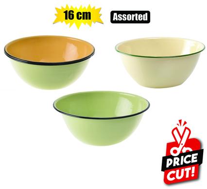 MIXING BOWL ENAMEL 16cm PLAIN CASH-BOWL