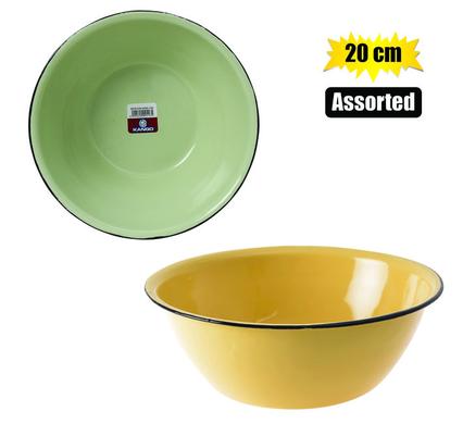 MIXING BOWL ENAMEL 20cm PLAIN CASH-BOWL