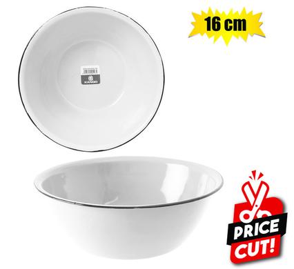 MIXING BOWL ENAMEL 16cm WHITE CASH-BOWL