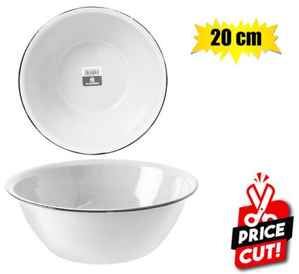 MIXING BOWL ENAMEL 20cm WHITE CASH-BOWL