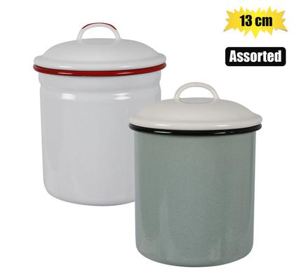 CANNISTER ENAMEL 13cm