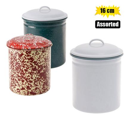CANNISTER ENAMEL 16cm
