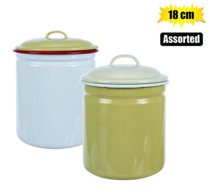 CANNISTER ENAMEL 18cm - 17cm DIA