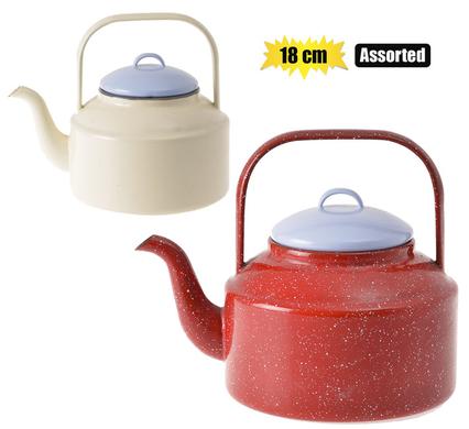 TEA KETTLE ENAMEL 18cm