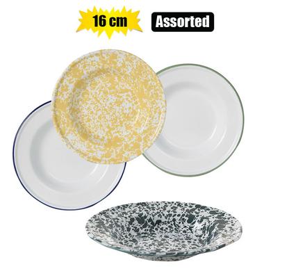 PLATE ENAMEL 16cm MILK