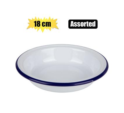 PLATE ENAMEL 18cm MILK