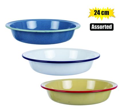 PLATE ENAMEL 24cm MILK