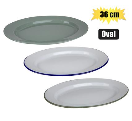 PLATE ENAMEL 36cm OVAL