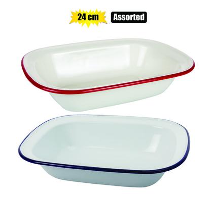 PIE DISH ENAMEL 24cm OBLONG