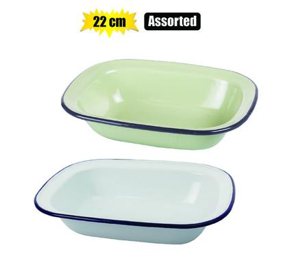 PIE DISH ENAMEL 20cm OBLONG