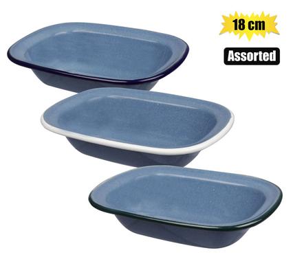 PIE DISH ENAMEL 18cm OBLONG