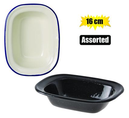 PIE DISH ENAMEL 16cm OBLONG