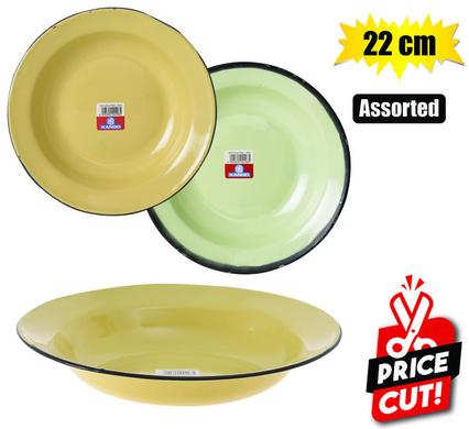 PLATE ENAMEL 22cm PLAIN (SOUP)
