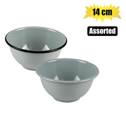 MIXING BOWL ENAMEL 14cm FOOTED