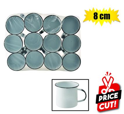 MUG ENAMEL 8cm WHITE-KANGO