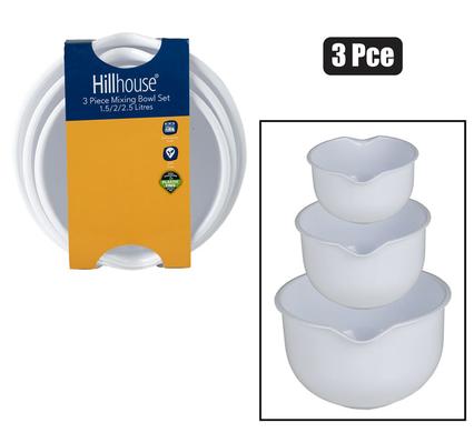 MIXING BOWLS SET PLASTIC 1.5L/2L/2.5L