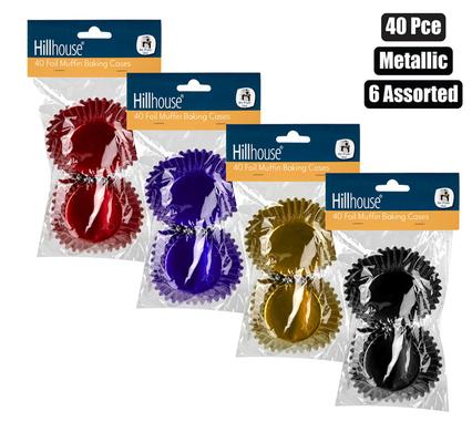 BAKING-CUP FOIL MUFFIN 40PCE   HILLHOUSE