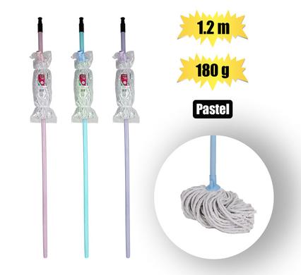 MOP COTTON HEAD 180g 1.2m HANDLE PASTEL