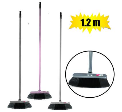 BROOM METALIC 1.2m HANDLE FLAG BRISTLE