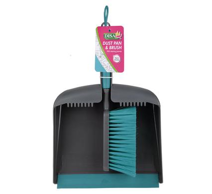 DUSTPAN & BRUSH SET W/CLEANING GROOVES