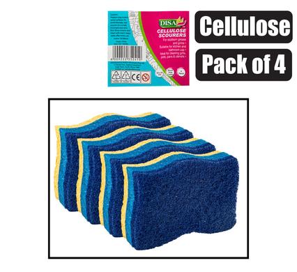 SCOURER CELLULOSE 4PC BLUE PAD