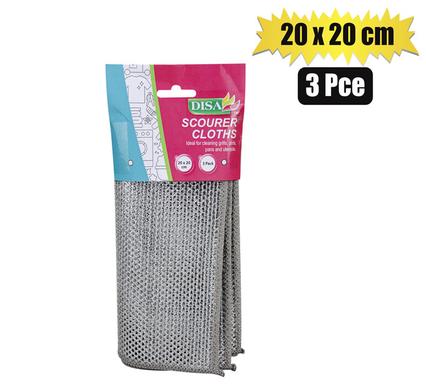 SCOURER ABRASIVE CLOTHS 20x20cm 3PC