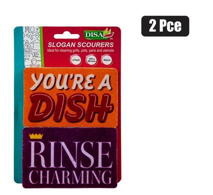 SCOURER WOOD PULP SLOGANS 2PC