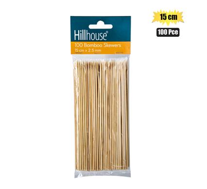 SKEWERS BAMBOO 15cm 100PCE 2.5mm     H&L