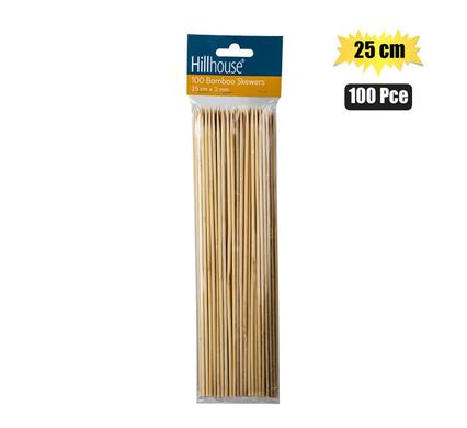SKEWERS BAMBOO 25cm 100PCE 3mm H&L