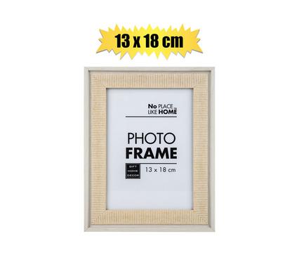 PICTURE-FRAME MDF 13x18cm WHT W/STRIPES