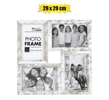 PICTURE-FRAME COLLAGE WOOD 4-HOLE STRESD