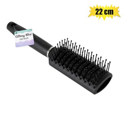HAIR BRUSH BLACK VENT WIDE 22cm