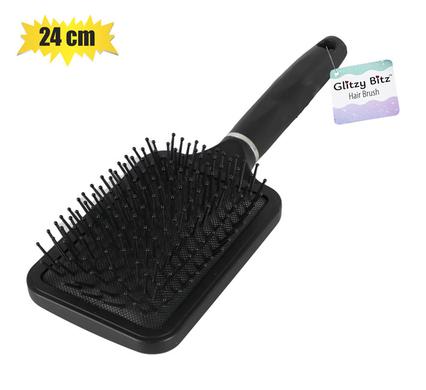 HAIR BRUSH BLACK PADDLE WIDE 24.5cm