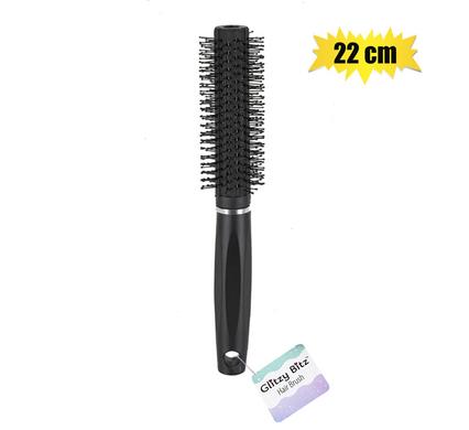 HAIR BRUSH BLACK ROUND 22cm