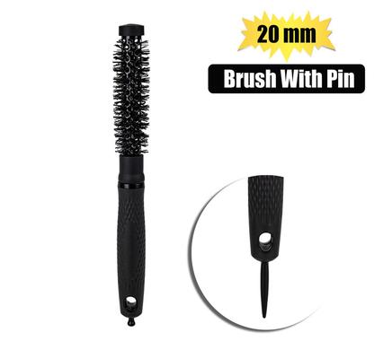 HAIR BRUSH BLACK ROUND W/PIN 20 DIA